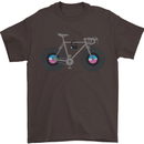 Cycling Music Cyclist Funny Bicycle Bike Mens T-Shirt Cotton Gildan Dark Chocolate