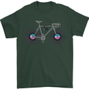 Cycling Music Cyclist Funny Bicycle Bike Mens T-Shirt Cotton Gildan Forest Green