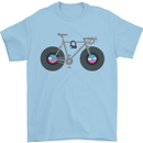 Cycling Music Cyclist Funny Bicycle Bike Mens T-Shirt Cotton Gildan Light Blue