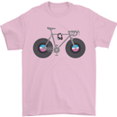 Cycling Music Cyclist Funny Bicycle Bike Mens T-Shirt Cotton Gildan Light Pink