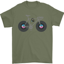 Cycling Music Cyclist Funny Bicycle Bike Mens T-Shirt Cotton Gildan Military Green