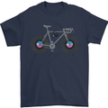 Cycling Music Cyclist Funny Bicycle Bike Mens T-Shirt Cotton Gildan Navy Blue