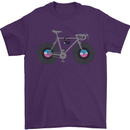 Cycling Music Cyclist Funny Bicycle Bike Mens T-Shirt Cotton Gildan Purple