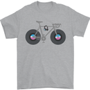 Cycling Music Cyclist Funny Bicycle Bike Mens T-Shirt Cotton Gildan Sports Grey