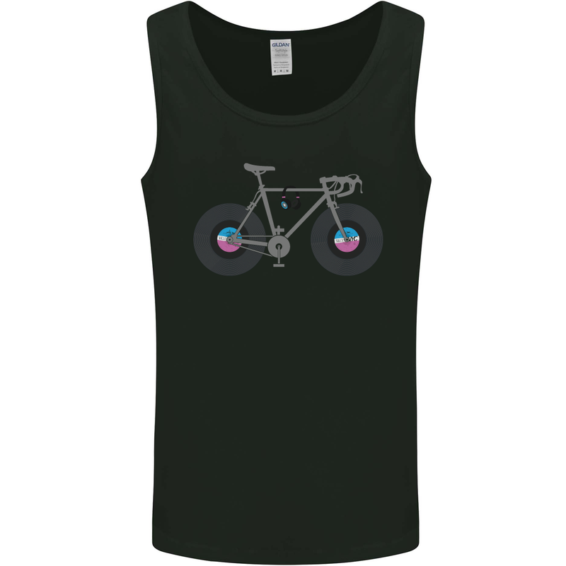 Cycling Music Cyclist Funny Bicycle Bike Mens Vest Tank Top Black