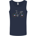 Cycling Music Cyclist Funny Bicycle Bike Mens Vest Tank Top Navy Blue