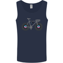 Cycling Music Cyclist Funny Bicycle Bike Mens Vest Tank Top Navy Blue