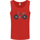 Cycling Music Cyclist Funny Bicycle Bike Mens Vest Tank Top Red