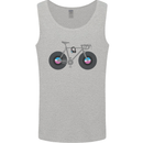 Cycling Music Cyclist Funny Bicycle Bike Mens Vest Tank Top Sports Grey