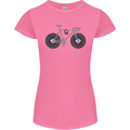 Cycling Music Cyclist Funny Bicycle Bike Womens Petite Cut T-Shirt Azalea