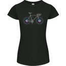 Cycling Music Cyclist Funny Bicycle Bike Womens Petite Cut T-Shirt Black