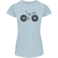 Cycling Music Cyclist Funny Bicycle Bike Womens Petite Cut T-Shirt Light Blue