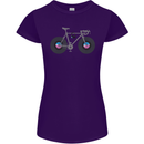 Cycling Music Cyclist Funny Bicycle Bike Womens Petite Cut T-Shirt Purple