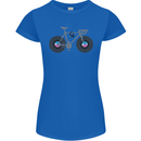 Cycling Music Cyclist Funny Bicycle Bike Womens Petite Cut T-Shirt Royal Blue