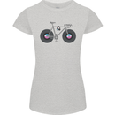 Cycling Music Cyclist Funny Bicycle Bike Womens Petite Cut T-Shirt Sports Grey