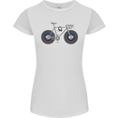 Cycling Music Cyclist Funny Bicycle Bike Womens Petite Cut T-Shirt White