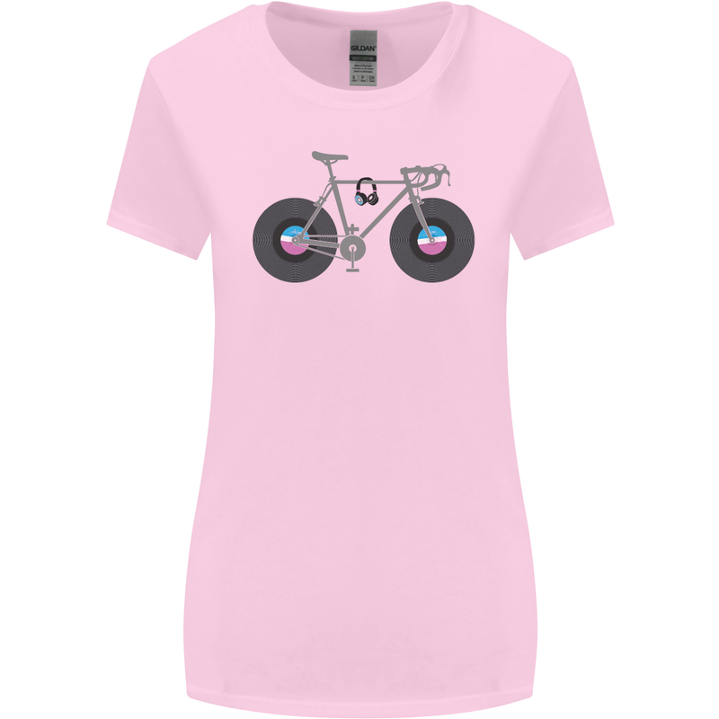 Cycling Music Cyclist Funny Bicycle Bike Womens Wider Cut T-Shirt Light Pink