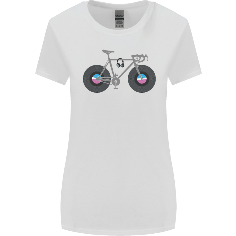 Cycling Music Cyclist Funny Bicycle Bike Womens Wider Cut T-Shirt White