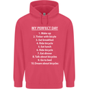 Cycling My Perfect Day Cyclist Bicycle Childrens Kids Hoodie Heliconia