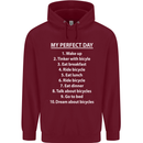 Cycling My Perfect Day Cyclist Bicycle Childrens Kids Hoodie Maroon