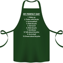 Cycling My Perfect Day Cyclist Bicycle Cotton Apron 100% Organic Forest Green