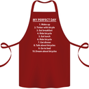 Cycling My Perfect Day Cyclist Bicycle Cotton Apron 100% Organic Maroon