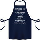 Cycling My Perfect Day Cyclist Bicycle Cotton Apron 100% Organic Navy Blue