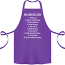 Cycling My Perfect Day Cyclist Bicycle Cotton Apron 100% Organic Purple