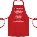 Cycling My Perfect Day Cyclist Bicycle Cotton Apron 100% Organic Red