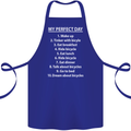 Cycling My Perfect Day Cyclist Bicycle Cotton Apron 100% Organic Royal Blue