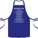 Cycling My Perfect Day Cyclist Bicycle Cotton Apron 100% Organic Royal Blue