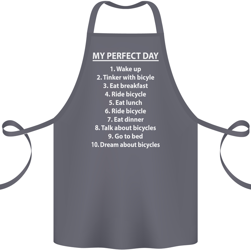 Cycling My Perfect Day Cyclist Bicycle Cotton Apron 100% Organic Steel