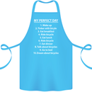 Cycling My Perfect Day Cyclist Bicycle Cotton Apron 100% Organic Turquoise