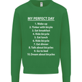 Cycling My Perfect Day Cyclist Bicycle Kids Sweatshirt Jumper Irish Green
