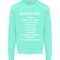 Cycling My Perfect Day Cyclist Bicycle Kids Sweatshirt Jumper Peppermint