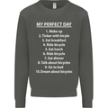 Cycling My Perfect Day Cyclist Bicycle Kids Sweatshirt Jumper Storm Grey