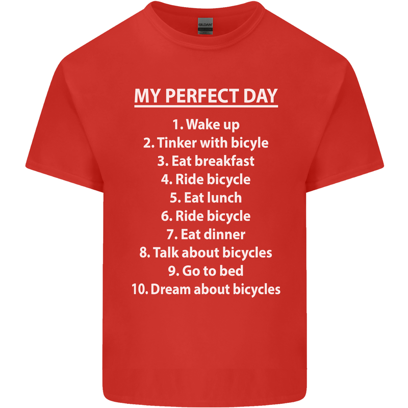 Cycling My Perfect Day Cyclist Bicycle Kids T-Shirt Childrens Red