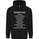 Cycling My Perfect Day Cyclist Bicycle Mens 80% Cotton Hoodie Black