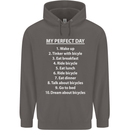 Cycling My Perfect Day Cyclist Bicycle Mens 80% Cotton Hoodie Charcoal
