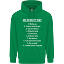 Cycling My Perfect Day Cyclist Bicycle Mens 80% Cotton Hoodie Irish Green