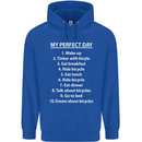 Cycling My Perfect Day Cyclist Bicycle Mens 80% Cotton Hoodie Royal Blue