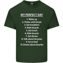 Cycling My Perfect Day Cyclist Bicycle Mens Cotton T-Shirt Tee Top Forest Green