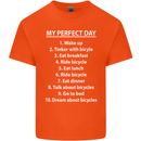 Cycling My Perfect Day Cyclist Bicycle Mens Cotton T-Shirt Tee Top Orange