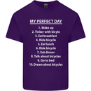 Cycling My Perfect Day Cyclist Bicycle Mens Cotton T-Shirt Tee Top Purple