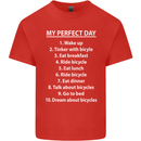 Cycling My Perfect Day Cyclist Bicycle Mens Cotton T-Shirt Tee Top Red