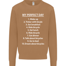 Cycling My Perfect Day Cyclist Bicycle Mens Sweatshirt Jumper Caramel Latte
