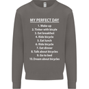 Cycling My Perfect Day Cyclist Bicycle Mens Sweatshirt Jumper Charcoal
