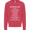 Cycling My Perfect Day Cyclist Bicycle Mens Sweatshirt Jumper Heliconia