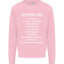 Cycling My Perfect Day Cyclist Bicycle Mens Sweatshirt Jumper Light Pink