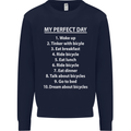 Cycling My Perfect Day Cyclist Bicycle Mens Sweatshirt Jumper Navy Blue